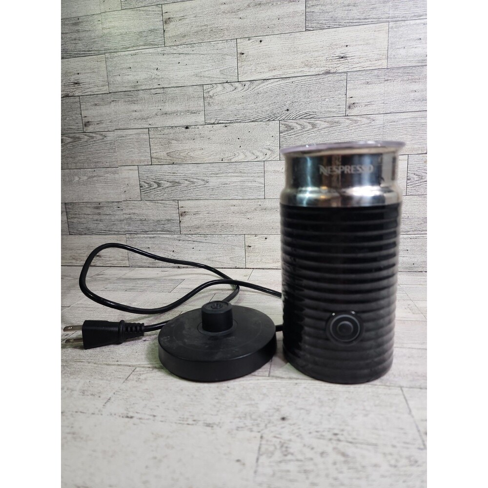 Nespresso Aeroccino 3 Milk Frother Black Model 3694 w/ Power Base Hot Cold Foam